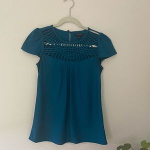 Blue dressy top with cutouts